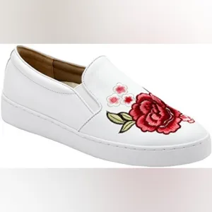 VIONIC Splendid Midi Floral Slip On Loafers, White Floral, Size 8.5
