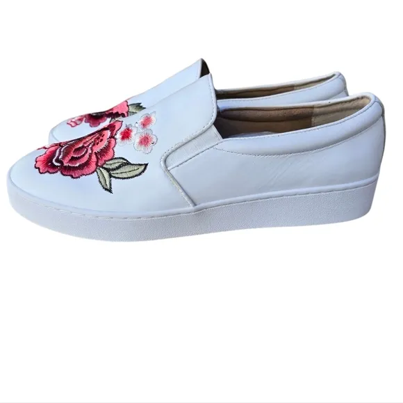 VIONIC Splendid Midi Floral Slip On Loafers, White Floral, Size 8.5
