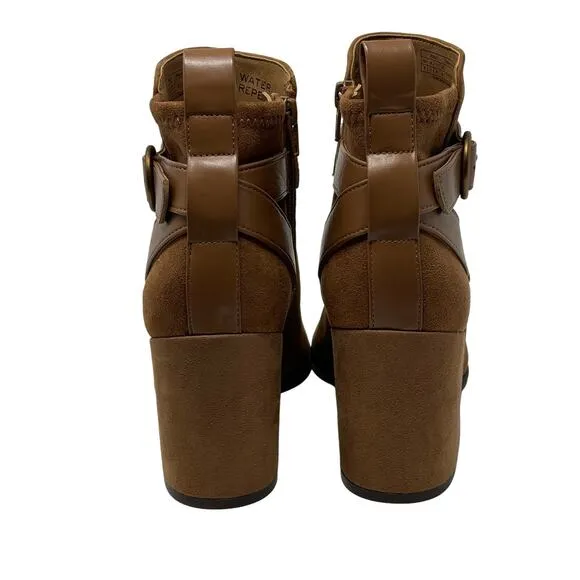Vionic Tenley Boots Block Heel Brown Suede