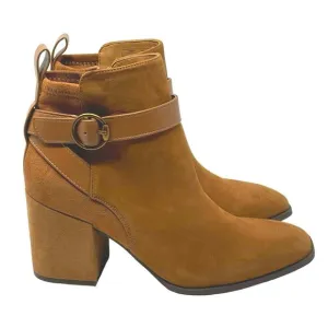 Vionic Tenley Boots Block Heel Brown Suede