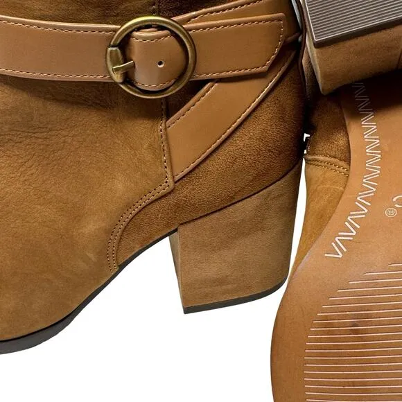 Vionic Tenley Boots Block Heel Brown Suede