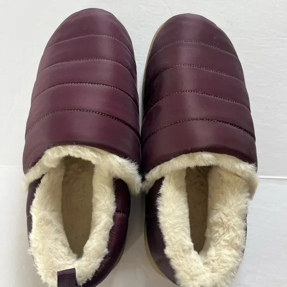 Vionic Tranquil Faux Fur Orthotic Slipper Shoes Size 8 Purple