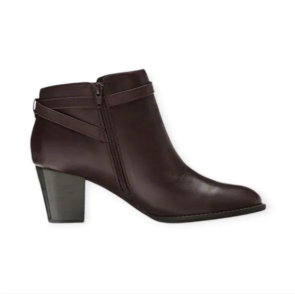 Vionic Upton Leather Ankle Boots with Orthotic Arch Support Java Size 10