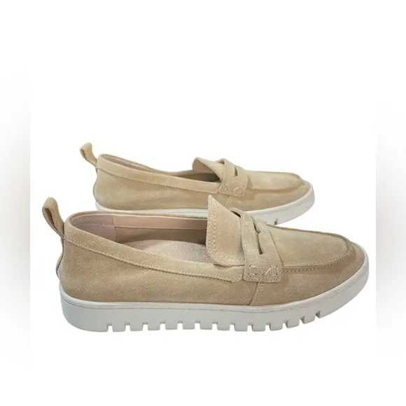 Vionic Uptown Penney Women’s Size 10 Suede Loafer Slip-On Shoes – Tan