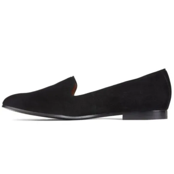 Vionic 'Willa' Suede Slip On Loafer Shoes in Black Size 9.5