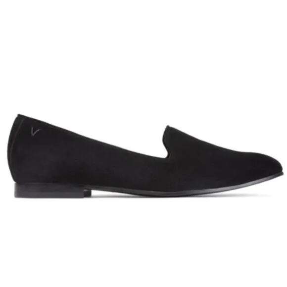 Vionic 'Willa' Suede Slip On Loafer Shoes in Black Size 9.5
