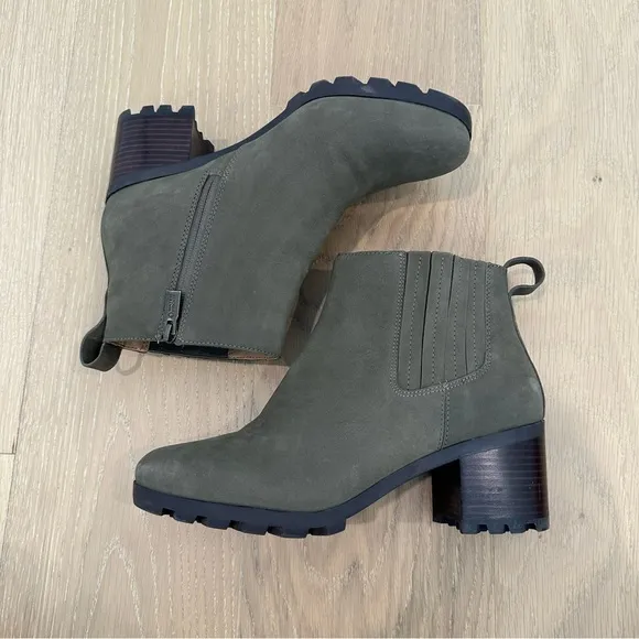 Vionic Wilma Women's Heeled Ankle Boot Size 10 Green Waterproof Rain Outdoors