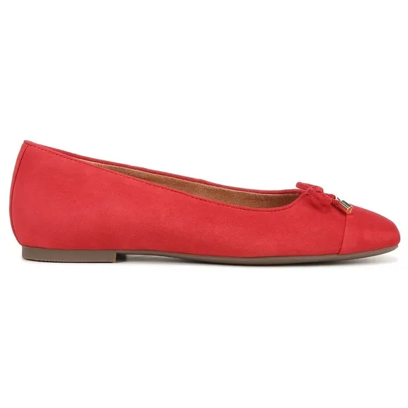 Vionic Women's 7 Red Suede Klara Bow Ballet Flat