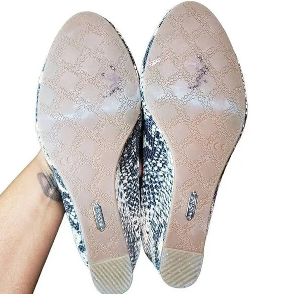 Vionic Women's Antonia Tan/black Natural Snakeskin Wedge Pumps Shoe Size 7