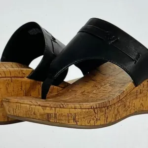 Vionic Womens Atlantic Cameron NAT Faux Leather Cork Thong Sandals Size 6