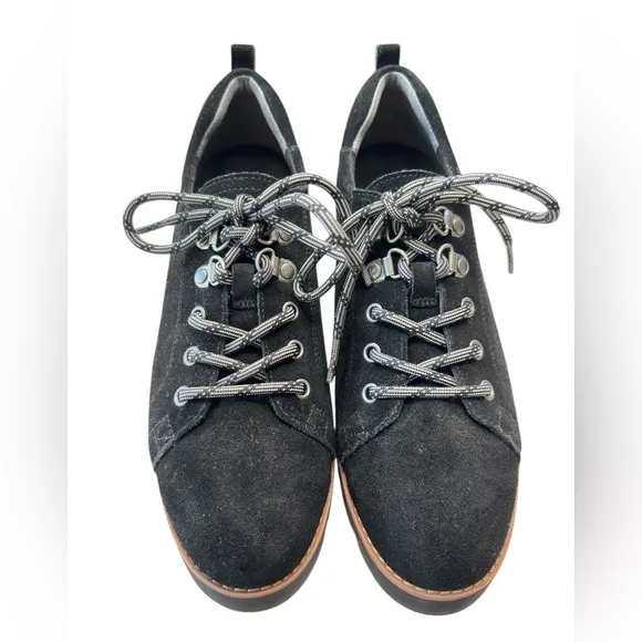 Vionic Womens Ballari Black Suede Sneaker Oxfords Orthotic Comfort Shoe Size 7.5