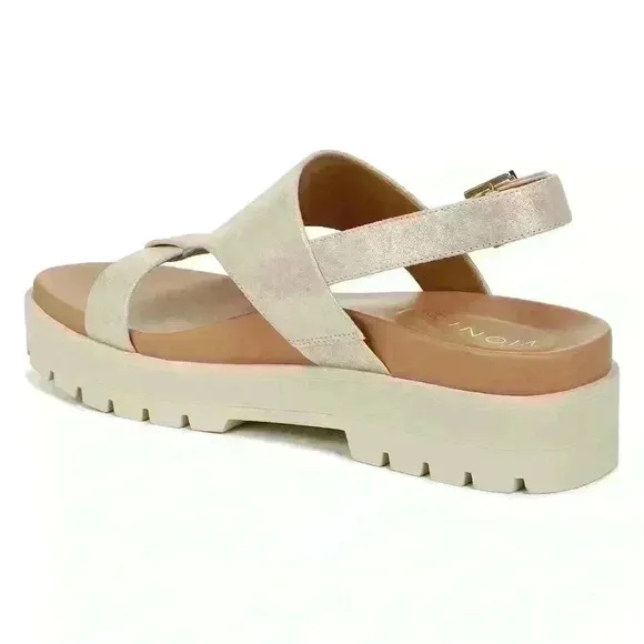 Vionic Women's Gold Leather Alondra Ankle T-Strap Sandal Size 8