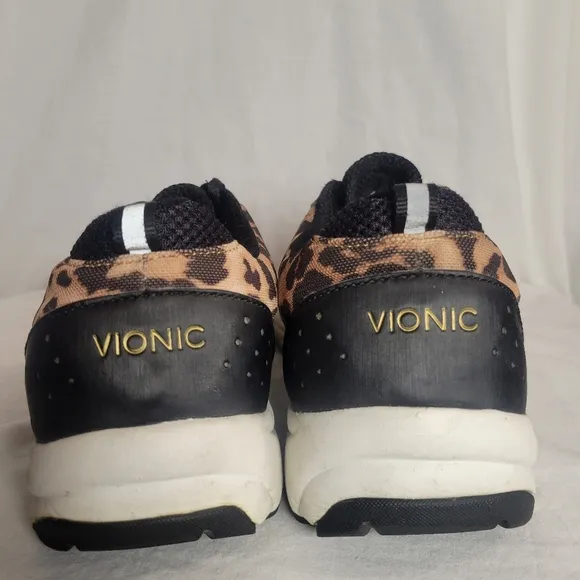 Vionic Women's Tourney Walker Leopard Print Lace Up Sneakers Size 10