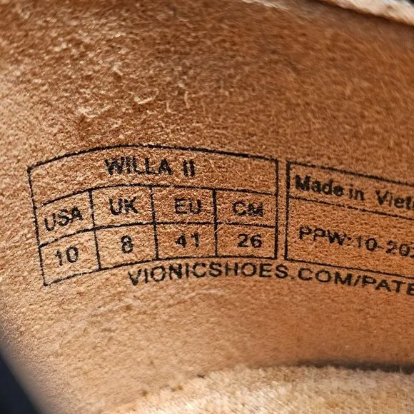 Vionic Women's Willa II Leather Slip On Loafer Black Leather Size 10 US  41 EUR