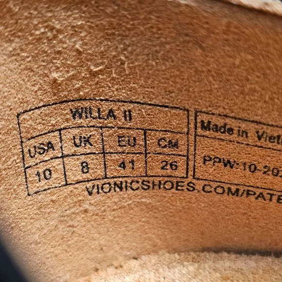 Vionic Women's Willa II Leather Slip On Loafer Black Leather Size 10 US  41 EUR
