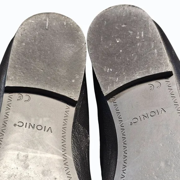 Vionic Women's Willa II Leather Slip On Loafer Black Leather Size 10 US  41 EUR