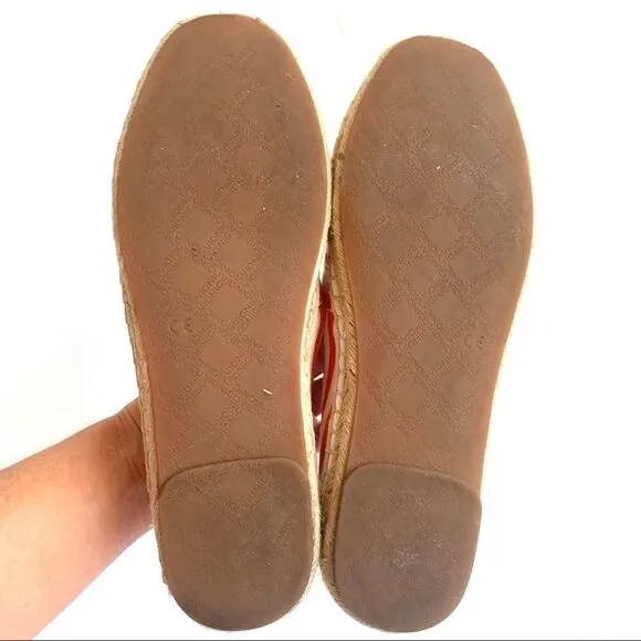 VIONIC ORANGE WHITE STRIPE ORTHAHEEL ESPADRILLE