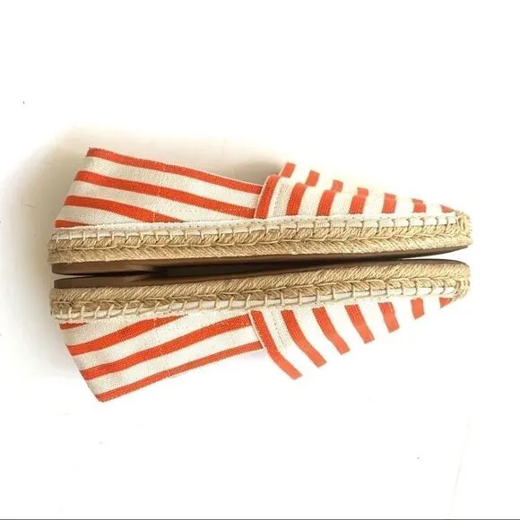 VIONIC ORANGE WHITE STRIPE ORTHAHEEL ESPADRILLE