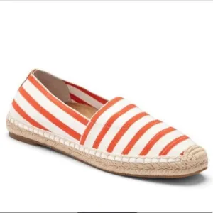 VIONIC ORANGE WHITE STRIPE ORTHAHEEL ESPADRILLE