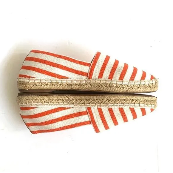 VIONIC ORANGE WHITE STRIPE ORTHAHEEL ESPADRILLE