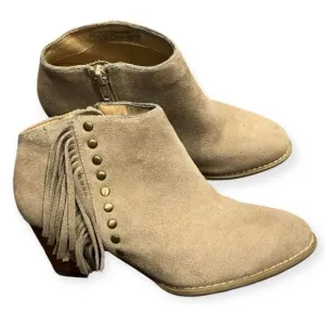 Vionic Tan Upright Faros Suede Heeled Boots Size 5