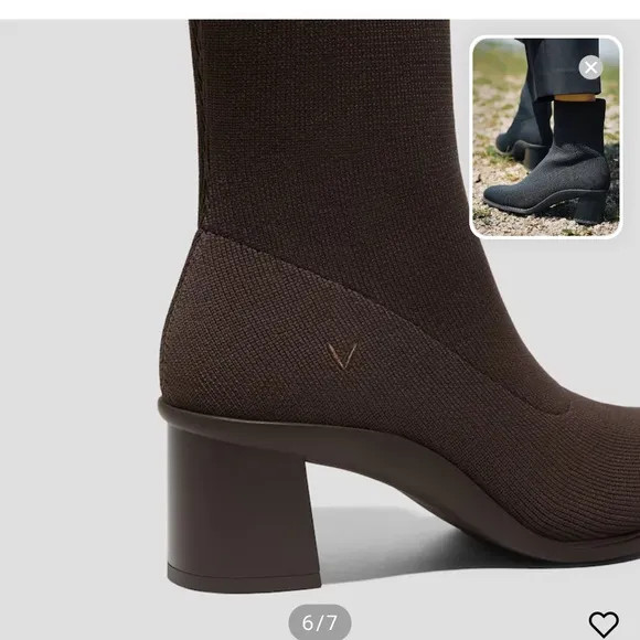 VIVAIA Almond-Toe Running Heel Boots (Amanda) Chocolate Size 9.5 Nwt in Box