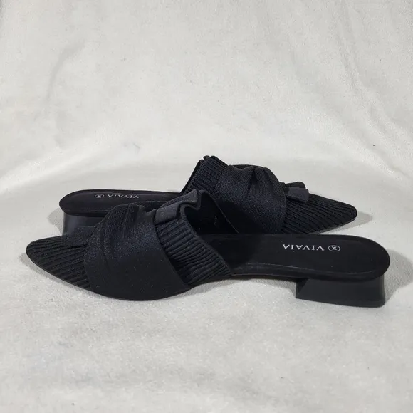 Vivaia Black Pointed-Toe Knot Sandals (Yaffa Pro) Size 39 EU / 8 US
