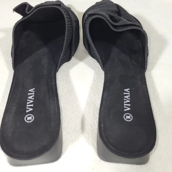 Vivaia Black Pointed-Toe Knot Sandals (Yaffa Pro) Size 39 EU / 8 US