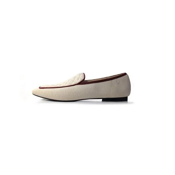 VIVAIA Loafers 'Leona' Beige Quilted Loafers Flats Square Toe Shoes Size 40