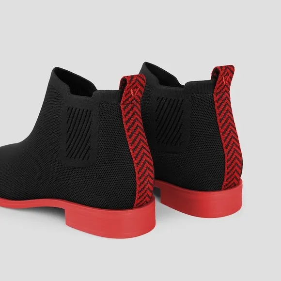 VIVAIA Ryan Pro Ankle Boots in Black &amp; Ruby Red, size 41.5/10. NIB