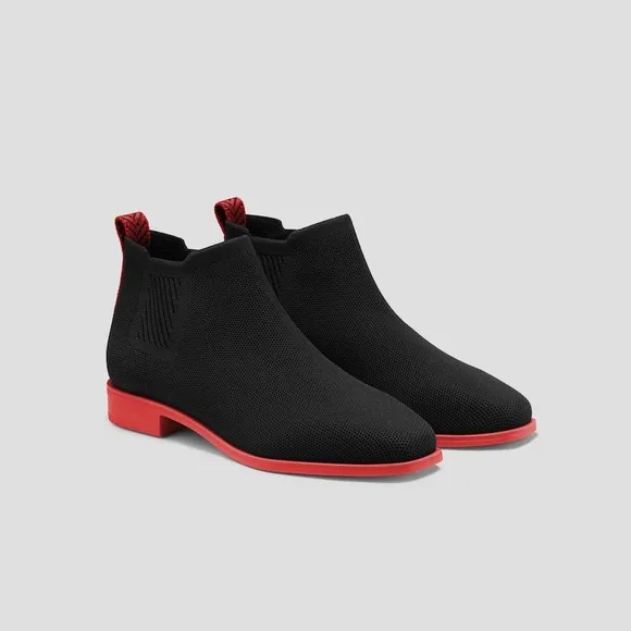 VIVAIA Ryan Pro Ankle Boots in Black &amp; Ruby Red, size 41.5/10. NIB