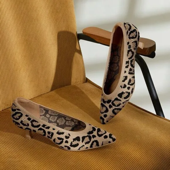 Vivaia Stella kitten heel‎ size 40 / US 9 pointed toe Leopard comfort