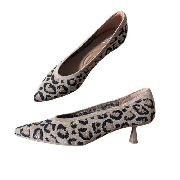 Vivaia Stella kitten heel‎ size 40 / US 9 pointed toe Leopard comfort