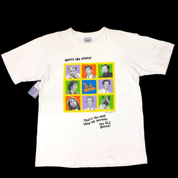 VTG 1995 Stanley Desantis OJ Bunch OJ Simpson Brady Bunch Tee Shirt Large B17