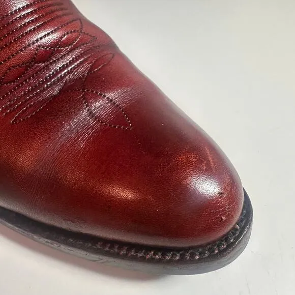 Vtg 90s FRYE 2356  Made USA  Oxblood Red Leather Cowboy Boot 10 woman / 8.5D men