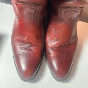 Vtg 90s FRYE 2356  Made USA  Oxblood Red Leather Cowboy Boot 10 woman / 8.5D men