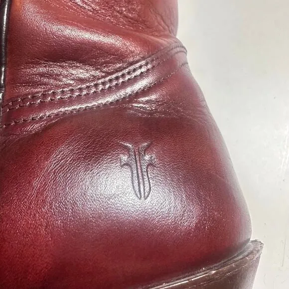 Vtg 90s FRYE 2356  Made USA  Oxblood Red Leather Cowboy Boot 10 woman / 8.5D men