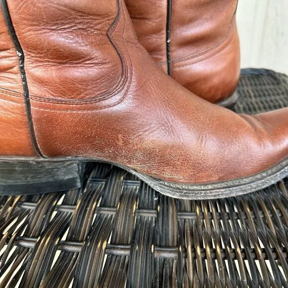 Vtg Botas Jaca Boots Womens‎ Size 5 Mex 24 Brick Red Western Cowgirl Pointed Toe