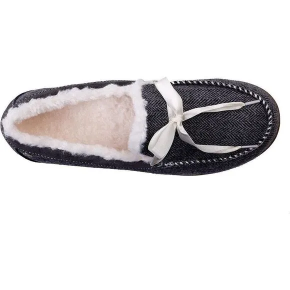 Waco Spenco girl's Grey Hearth Faux Furr Birch Slip Resistant Shoes Size 6