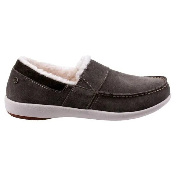 Waco Spenco girl's Wool Collared Fiesta Cozy Suede Slip On Shoes Olive size 6