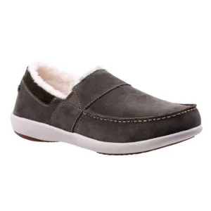 Waco Spenco girl's Wool Collared Fiesta Cozy Suede Slip On Shoes Olive size 6