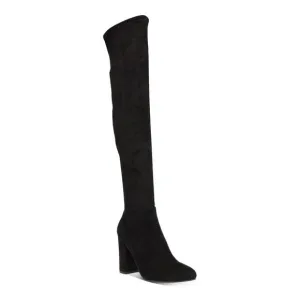 WILD PAIR Womens Black Arch Support Cushioned Zip-Up Dress Heeled Boots 6