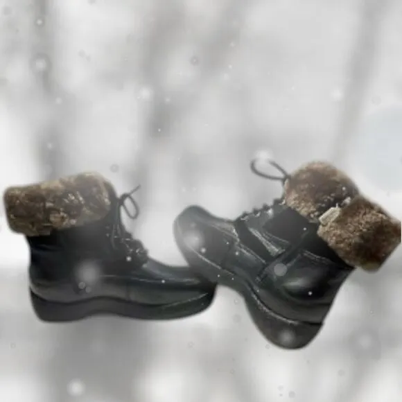 Winter faux fur The Toe Warmer Boots. Waterproof leather 5⭐️reviews size 7 W