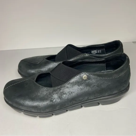 Wolky Size EU 41 US 9.5 Women’s Cursa Black Gray Metallic Slip On Shoes Comfort