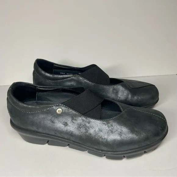 Wolky Size EU 41 US 9.5 Women’s Cursa Black Gray Metallic Slip On Shoes Comfort