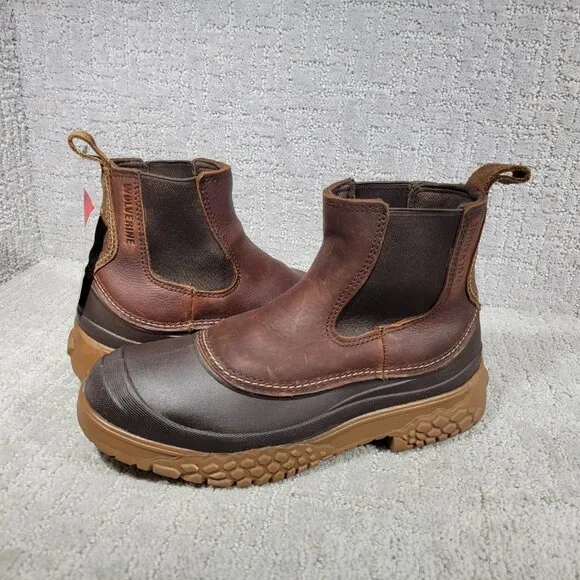 Wolverine Yak Men's Size 9.5M Brown Leather Waterproof Chelsea Work Boots W30188