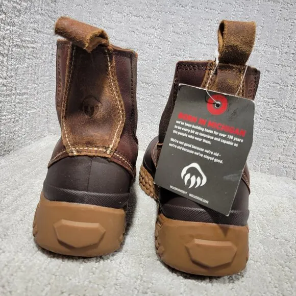 Wolverine Yak Men's Size 9.5M Brown Leather Waterproof Chelsea Work Boots W30188
