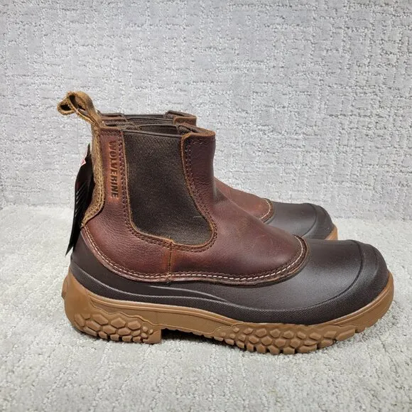 Wolverine Yak Men's Size 9.5M Brown Leather Waterproof Chelsea Work Boots W30188