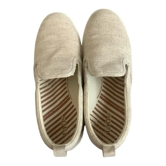 Women Footwear TAOS DANDY Loafer Flats Khaki Wash Canvas Moccasins Slip-on Shoes