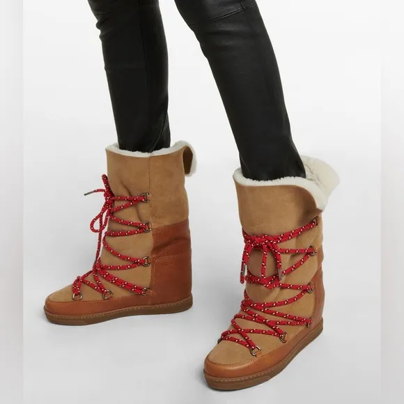 Women's Isabel Marant ‘Nowly’ Shearling-Lined Boots